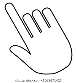 hand touching isolated icon