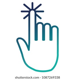 hand touching isolated icon