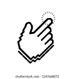 hand touching isolated icon
