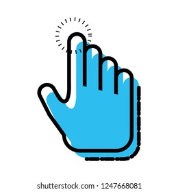 hand touching isolated icon