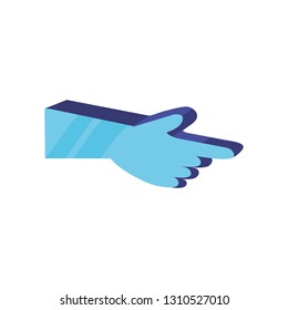 hand touching isolated icon