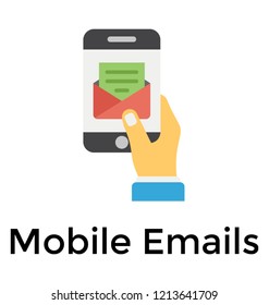 Hand touching mobile screen, mobile email 