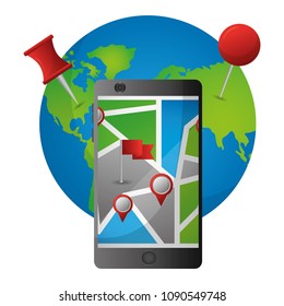hand touching on screen map mobile app gps navigation