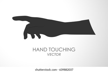 hand touching on white background