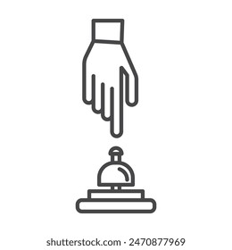 Vector de arte de línea de iconos de campana de servicio táctil a mano