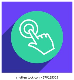 hand touching smartphone line vector icon