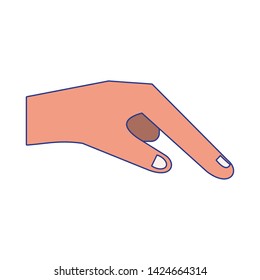 Hand touching something cartoon isolated vector illustration graphic design