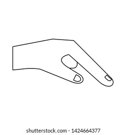 Hand touching something cartoon isolated vector illustration graphic design