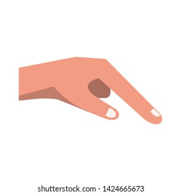 Hand touching something cartoon isolated vector illustration graphic design