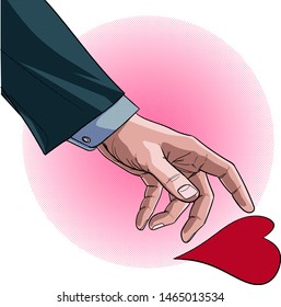 Hand touching the Sweet Heart Have hope and love chance