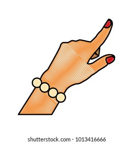 Hand touching symbol
