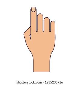 Hand touching symbol
