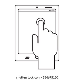 Hand touching tablet design