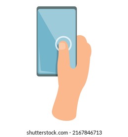 Hand touchscreen icon cartoon vector. Phone screen. Mobile cell