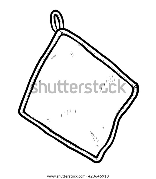 Hand Towel Cartoon Vector Illustration Black Stock Vector (Royalty Free