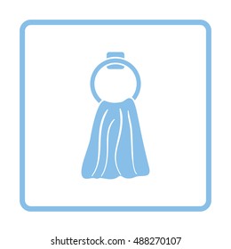 Hand towel icon. Blue frame design. Vector illustration.