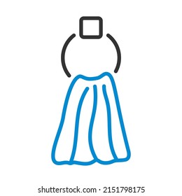 Icono de toalla de mano. Contorno de negrita editable con diseño de relleno de color. Ilustración vectorial.