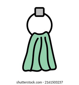 Handtuchsymbol. Bearbeitbare, fette Rahmenlinie mit Farbfülldesign. Vektorgrafik.
