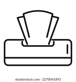 Vector de contorno del icono de la toalla de mano. servilleta de tela. Tela limpia