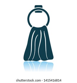 Icono de toalla de mano. Diseño de reflexión de sombra. Ilustración vectorial.