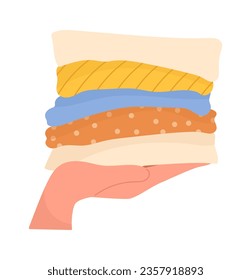 Hand With Towels Vector Illustration