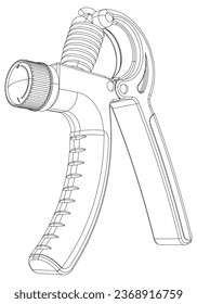 Hand Training Pliers. Fitness, cardio, and muscle building machines, equipments set at gym. Workout and training concept. Vector illustration.