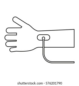hand transfusion drop thin line