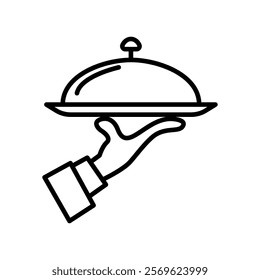 Hand and Tray icon illustration vector design 