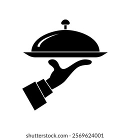 Hand and Tray icon illustration vector design 