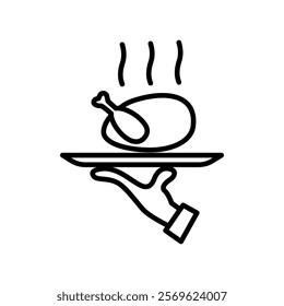 Hand and Tray icon illustration vector design 