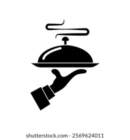Hand and Tray icon illustration vector design 