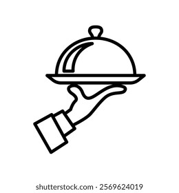 Hand and Tray icon illustration vector design 