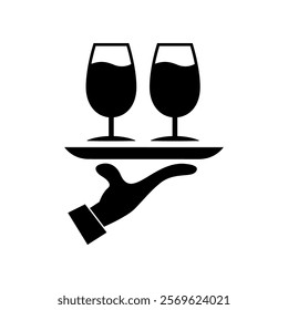 Hand and Tray icon illustration vector design 