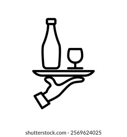Hand and Tray icon illustration vector design 