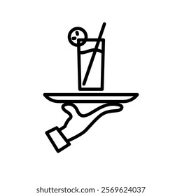 Hand and Tray icon illustration vector design 