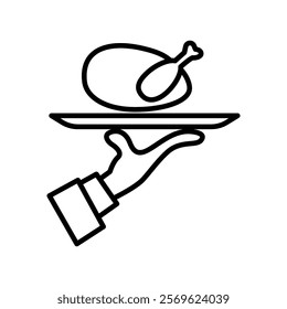 Hand and Tray icon illustration vector design 