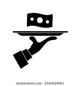 Hand and Tray icon illustration vector design 