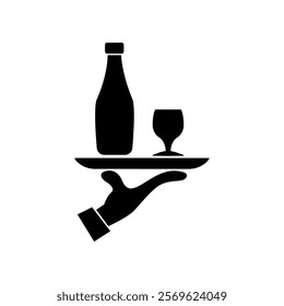 Hand and Tray icon illustration vector design 