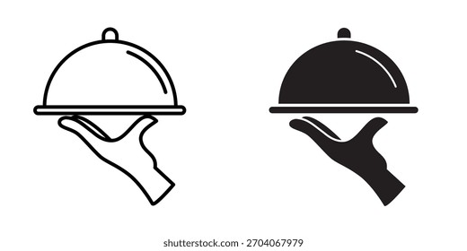 Modelo de design vetorial de ilustração de ícone na bandeja da mão