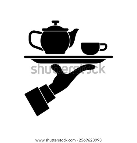 Hand and Tray icon illustration vector design 