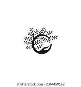 Hand and Tree Banyan Logo Design Inspiration