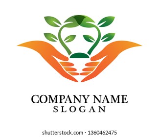 Hand, Tree and Leaf logo Combination. Arm and ecosystem symbol or icon. Unique and Organic