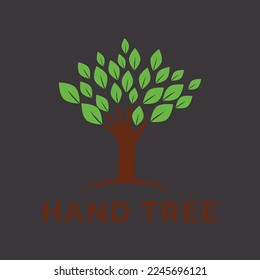 Hand Tree logo, icons, symbols and graphic vector design for eps file. 