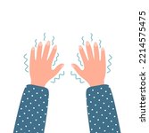 Hand tremor concept vector illustration. Shivering hands from fear or cold in flat design on white background.
