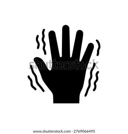 Hand tremor icon illustrating shaking, neurological disorder, and muscle control issues.