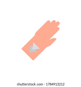 Hand with triangles tattoo icon. Simple color vector elements of tattooing icons for ui and ux, website or mobile application