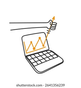 hand tries to pull the chart  data up on screen