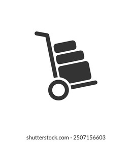 Hand Trolley Icon. Trolley with cargo