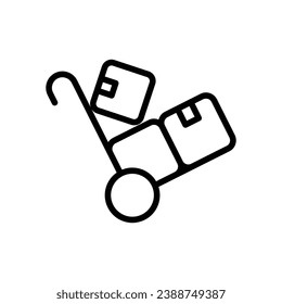 Hand Trolley icon isolate white background vector stock illustration