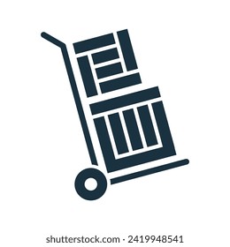 Hand trolley icon on white background.